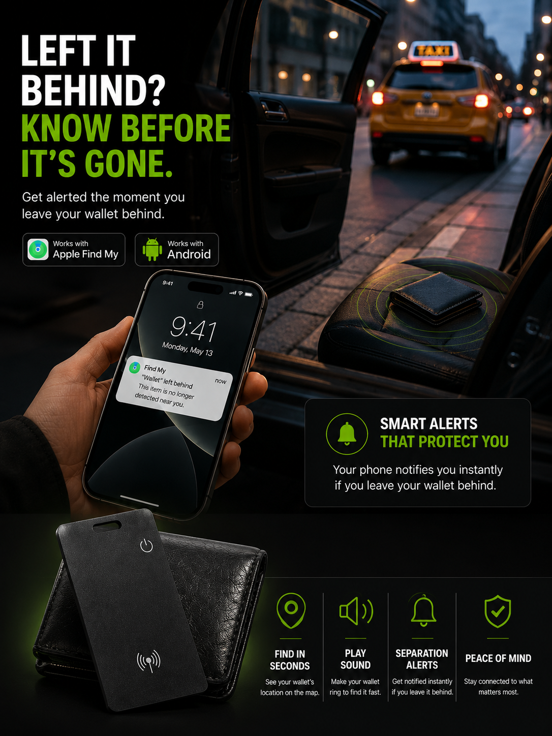 Smart wallet tracker card